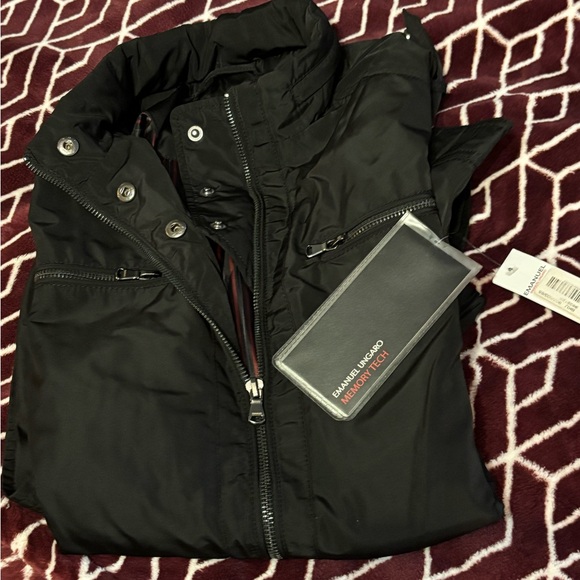 🍁 Emanuel Ungaro Black nylon windbreaker jacket Sz Sm - Picture 1 of 11